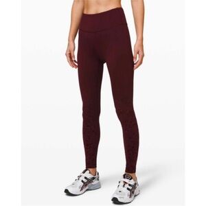 NWT Lululemon Athletic Speed Wunder Tight Yoga Pants Speckle Garnet Sz 2